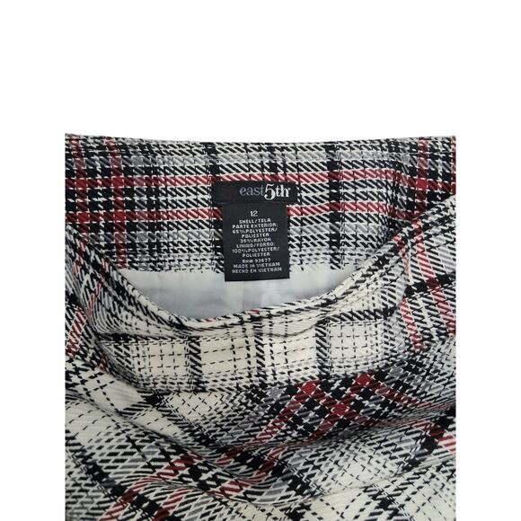 East 5th Plaid Midi Skirt Womens Size 12 Career Casual Classic Side Zip - Picture 2 of 4